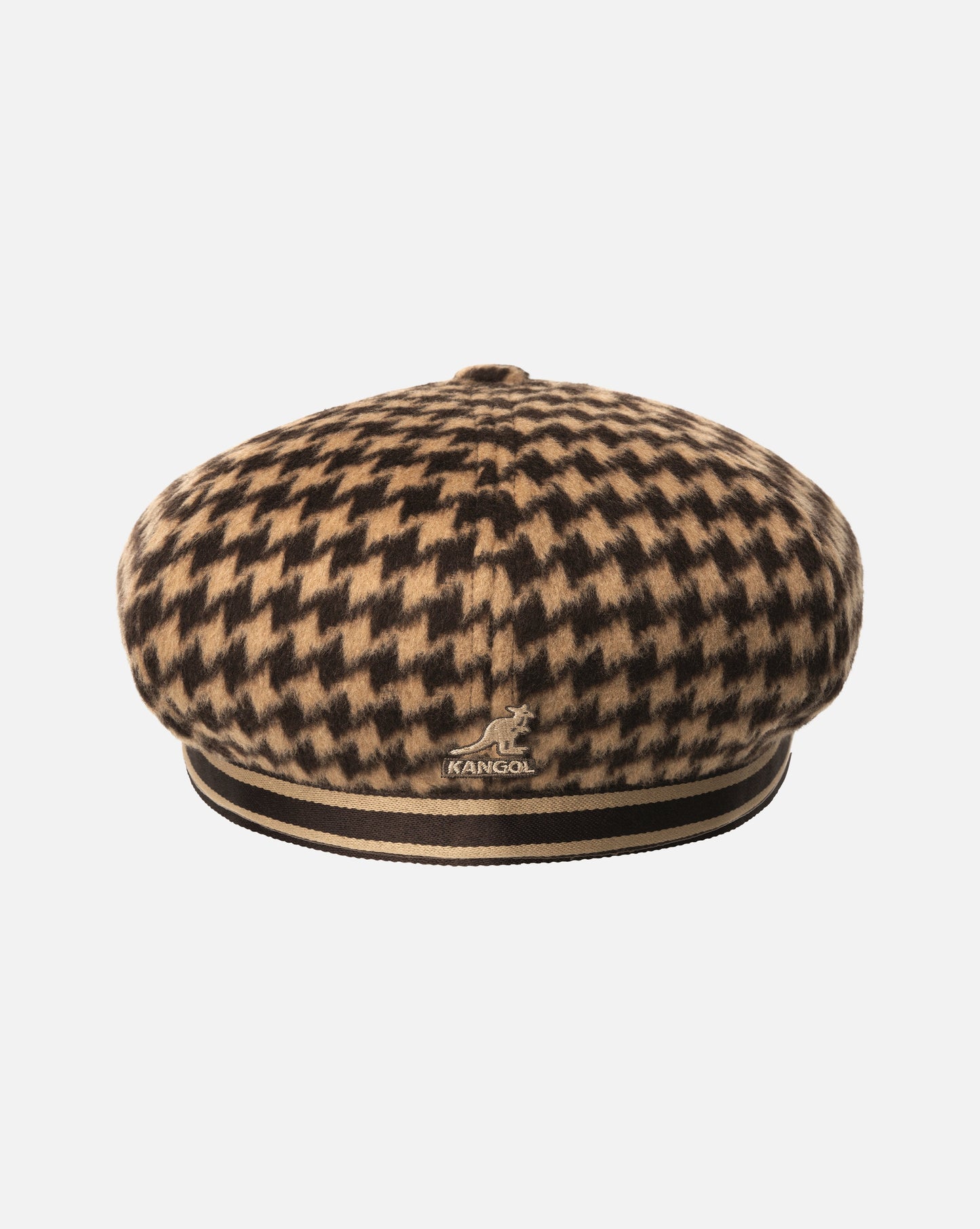 Kangol Block Zig Driving Flatcap Schirmmütze, Braun