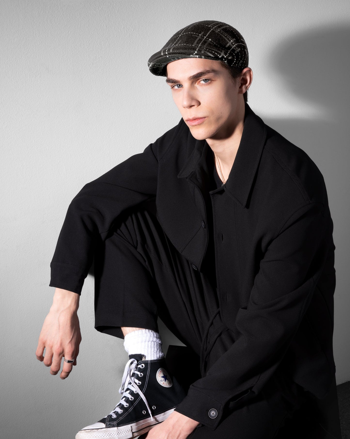 Kangol Broken Tartan 507 flatcap, Schwarz