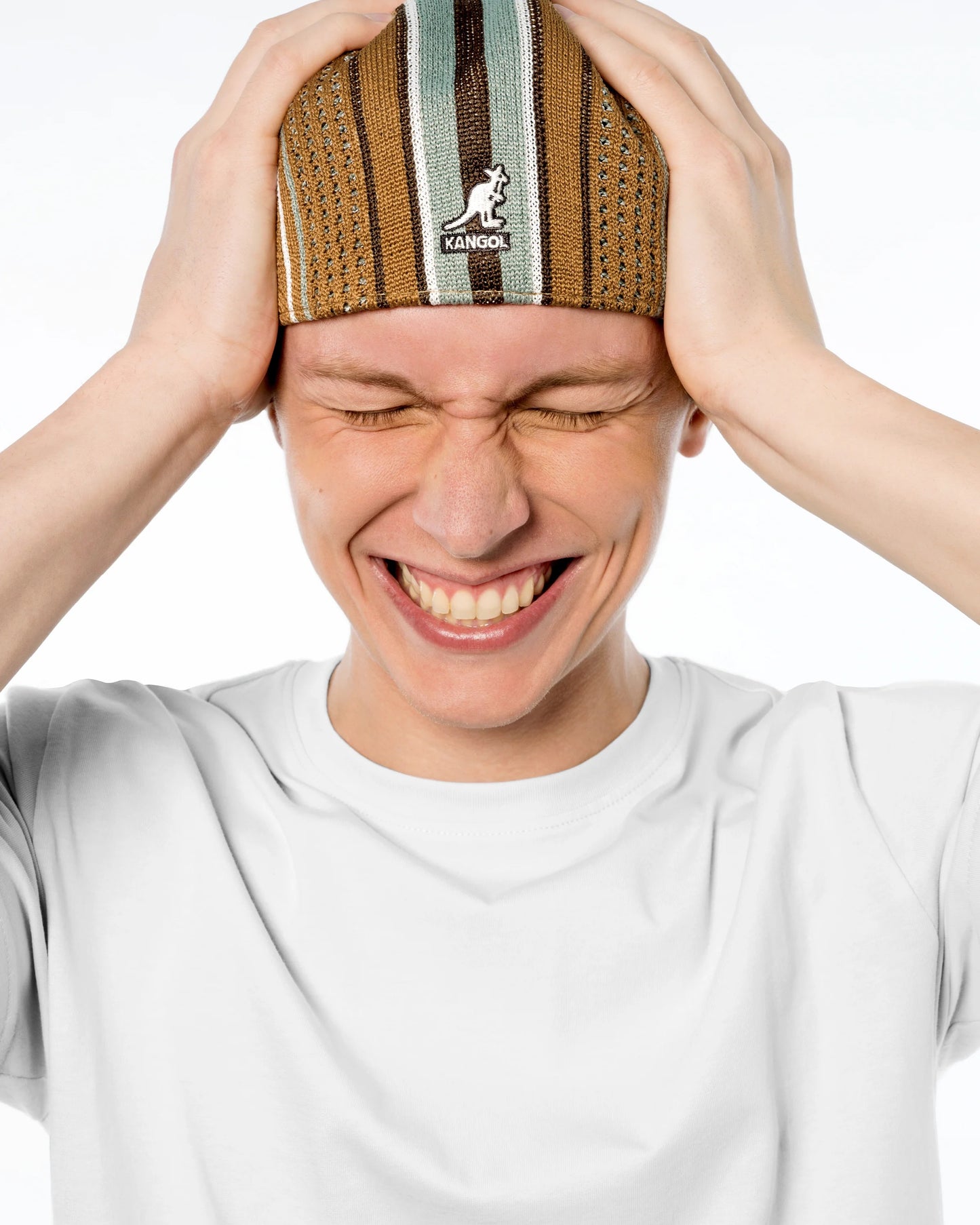 Kangol Clubhouse Stripe 507 Flatcap Schirmmütze, Braun