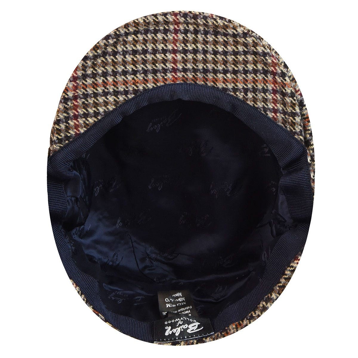 Bailey of Hollywood lord plaid flatcap, Schwarz