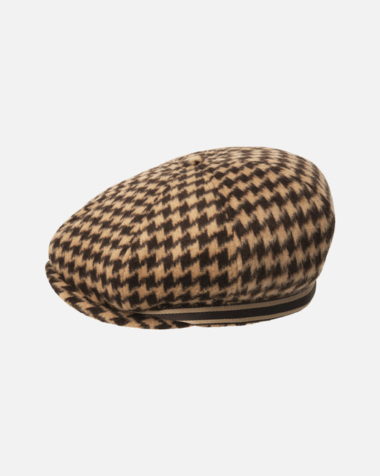 Kangol Block Zig Driving Flatcap Schirmmütze, Braun