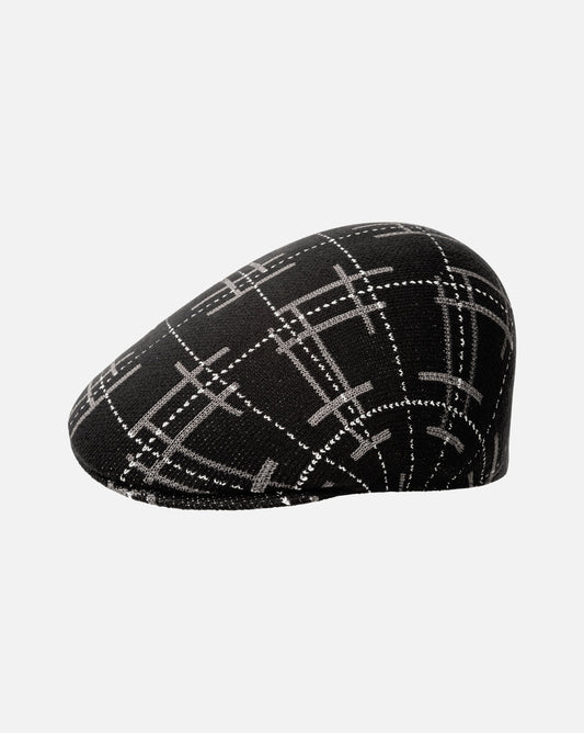 Kangol Broken Tartan 507 flatcap, Schwarz