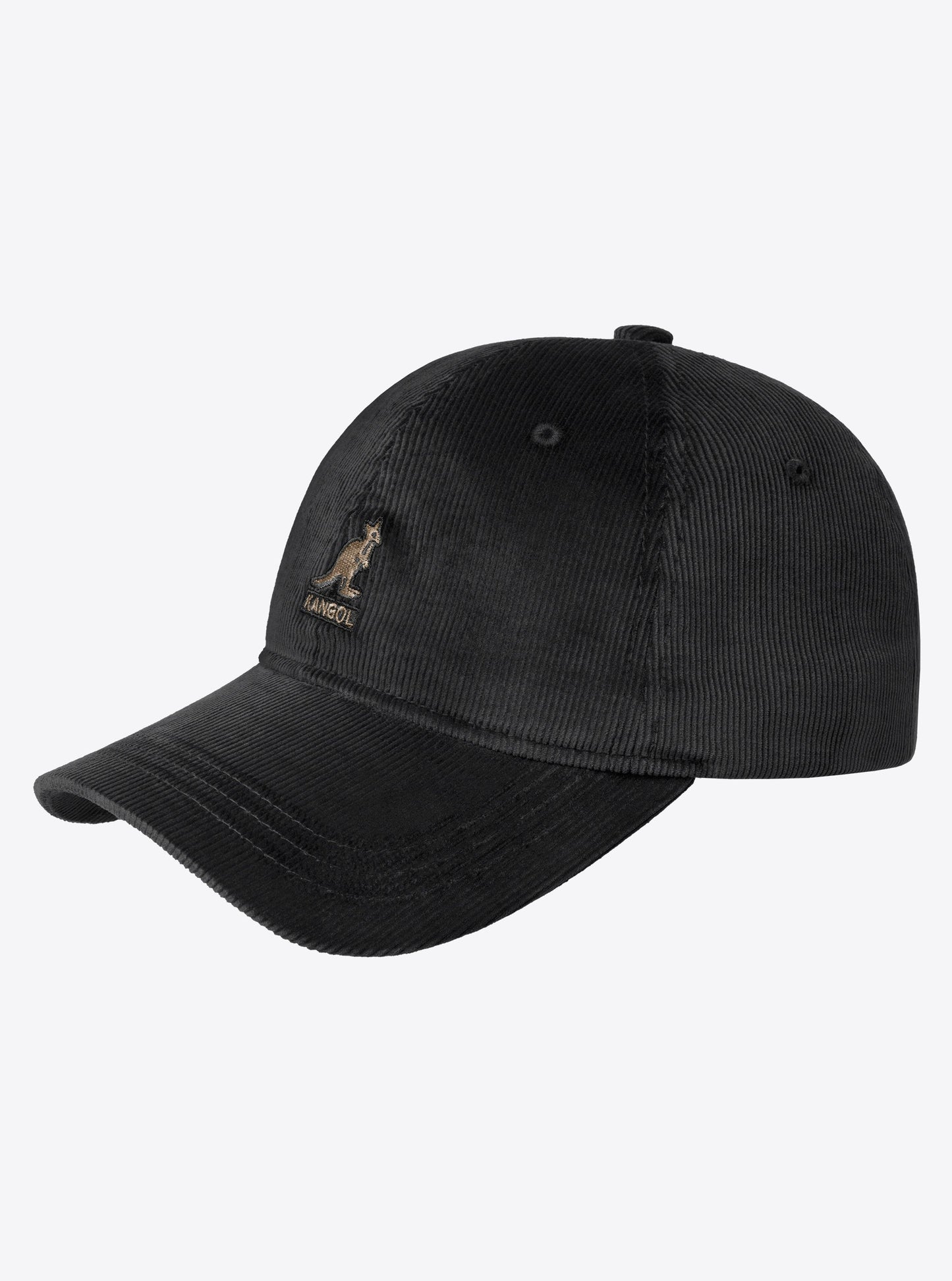 Kangol cord adjustable baseball cap, Schwarz