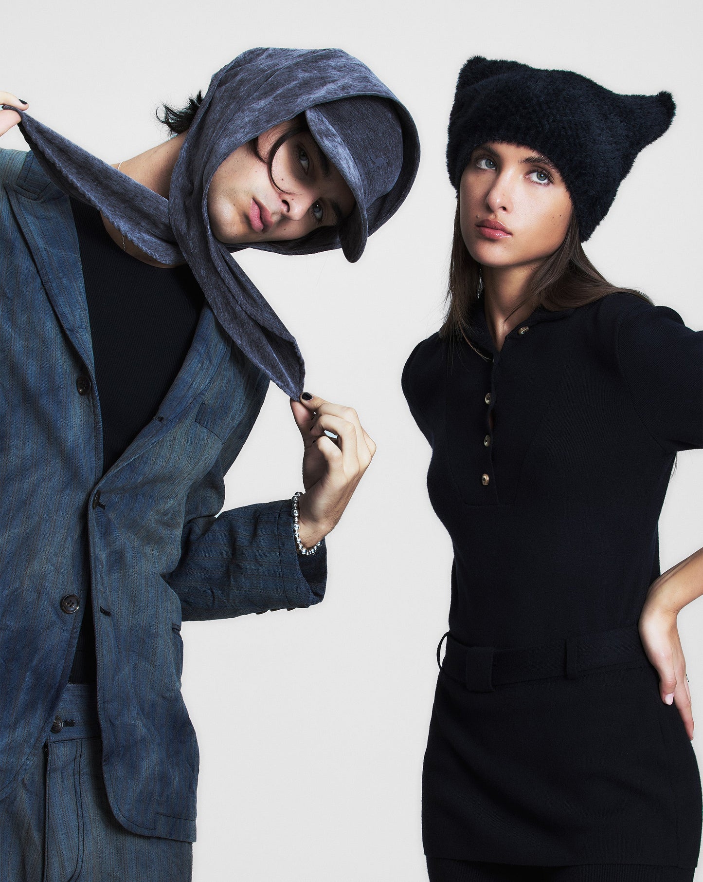 Kangol faux fur pointed Muetze, Schwarz