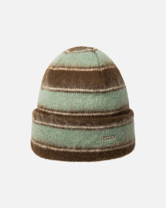 Kangol fuzzy stripe Muetze, Braun