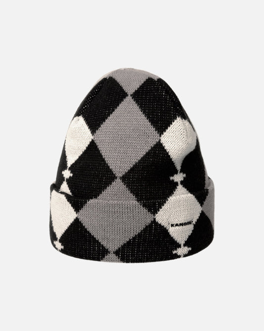 Kangol, Strickmütze gentle argyle 2 way pullon, Schwarz