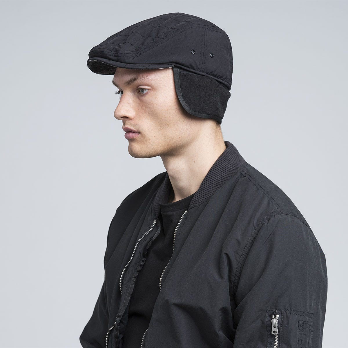 Kangol hidden layers driving flatcap, Schwarz