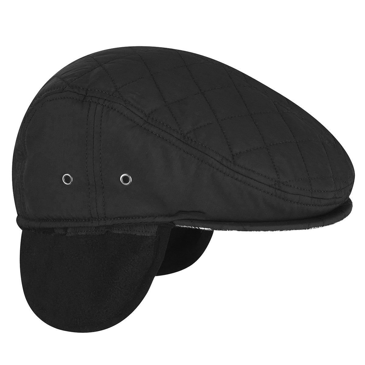 Kangol hidden layers driving flatcap, Schwarz