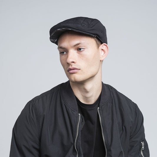 Kangol hidden layers driving flatcap, Schwarz