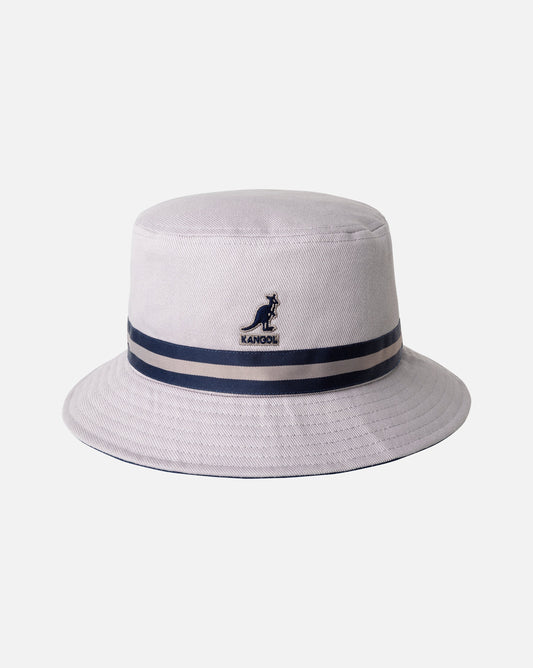 Kangol stripe lahinch bucket fischerhut, Grau