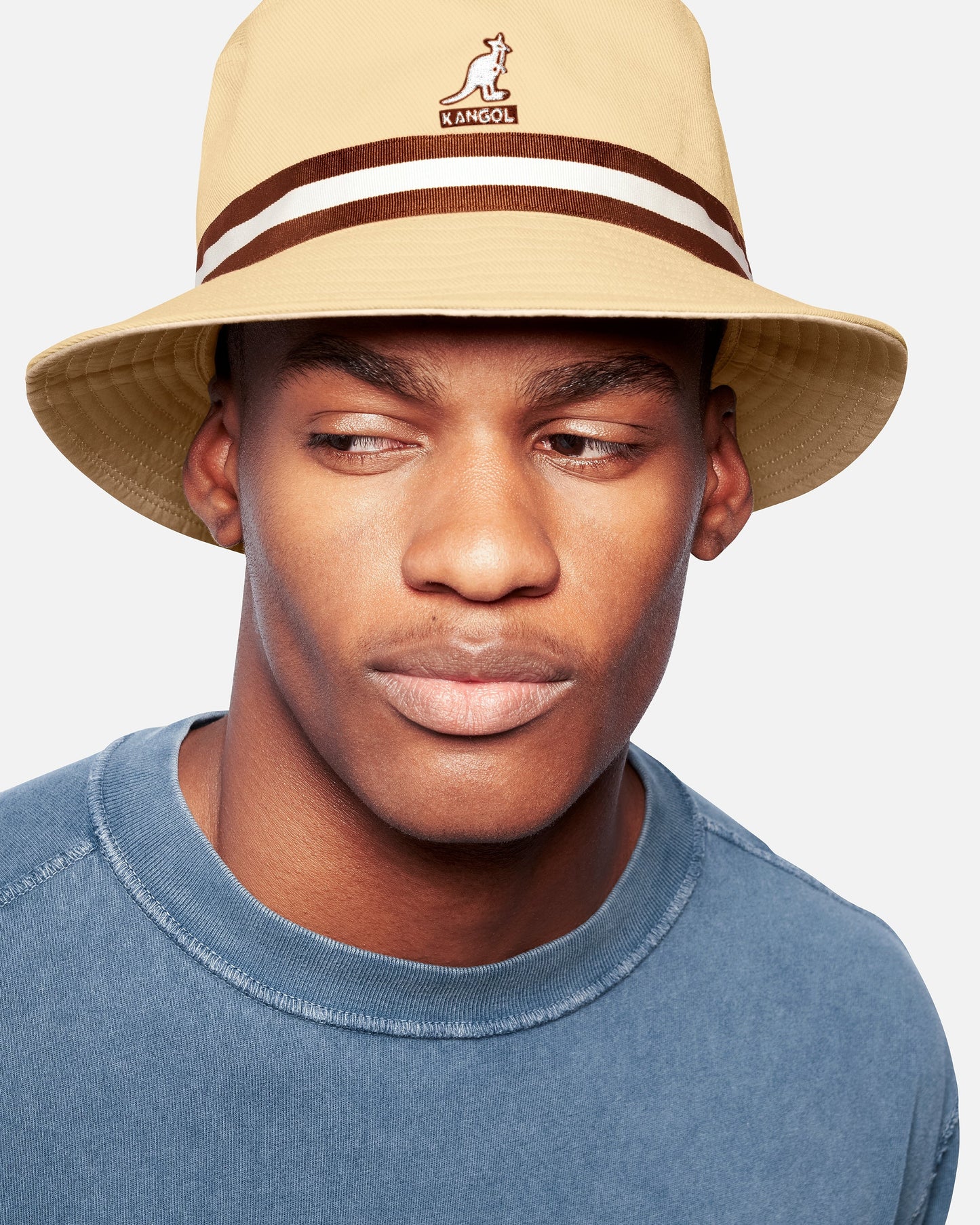 Kangol stripe lahinch bucket fischerhut, Braun