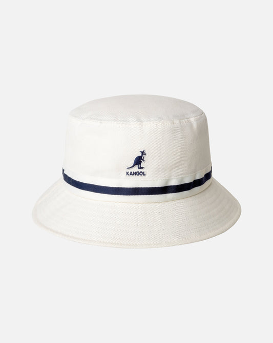 Kangol stripe lahinch bucket fischerhut, Weiß