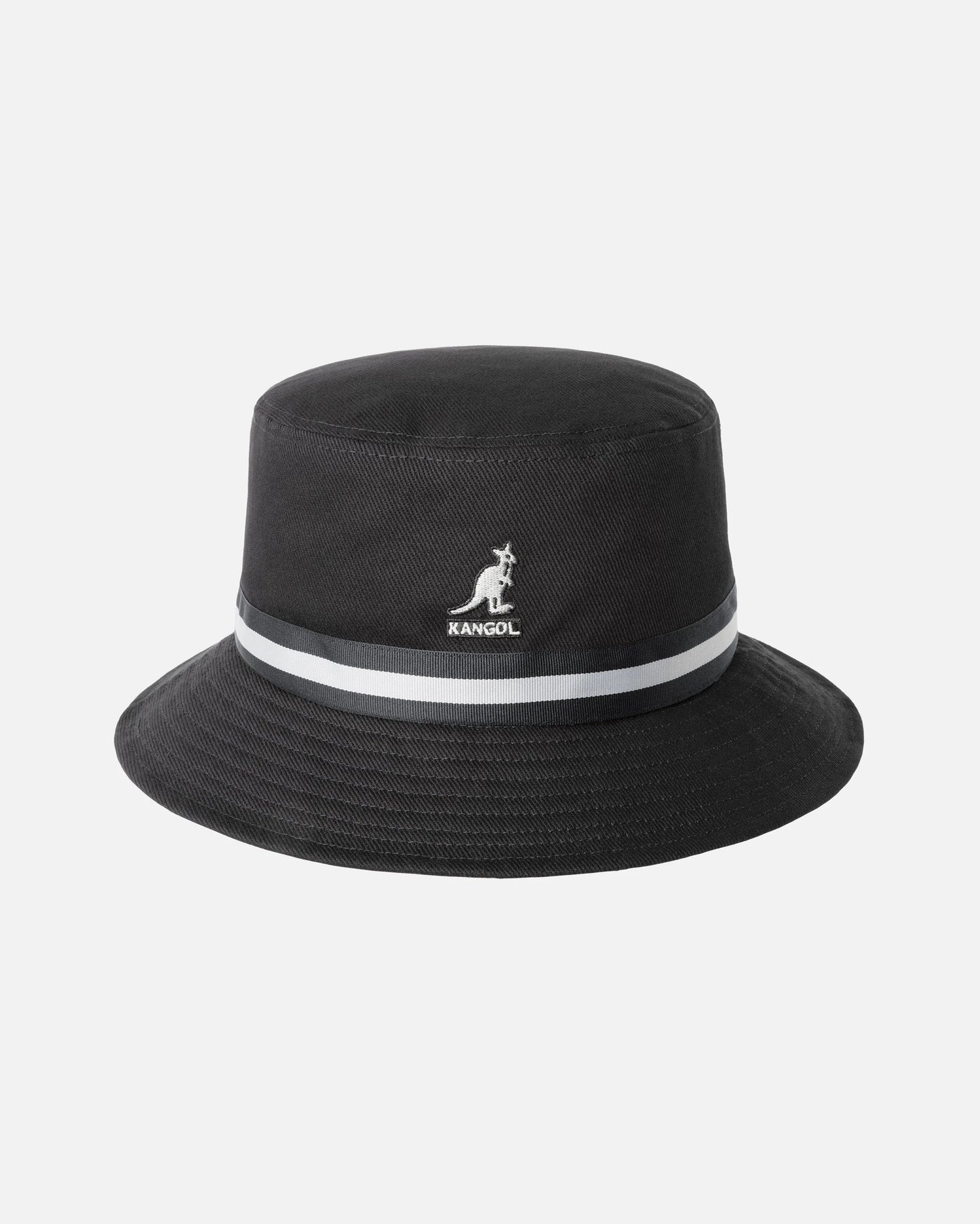 Kangol stripe lahinch bucket fischerhut, Schwarz