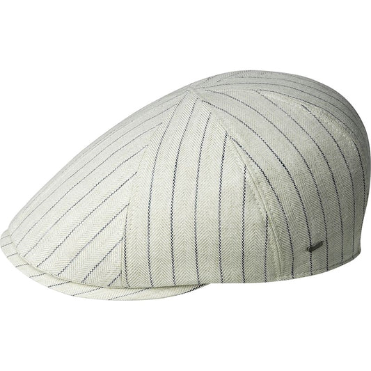 Bailey 1922 leif cream stripe flatcap, Beige