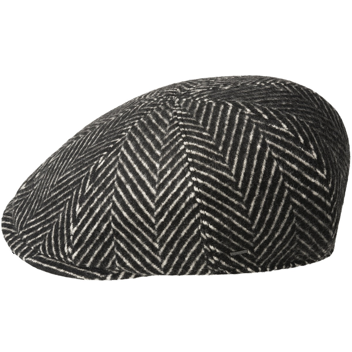 Bailey 1922 luca herringbone flatcap, Schwarz