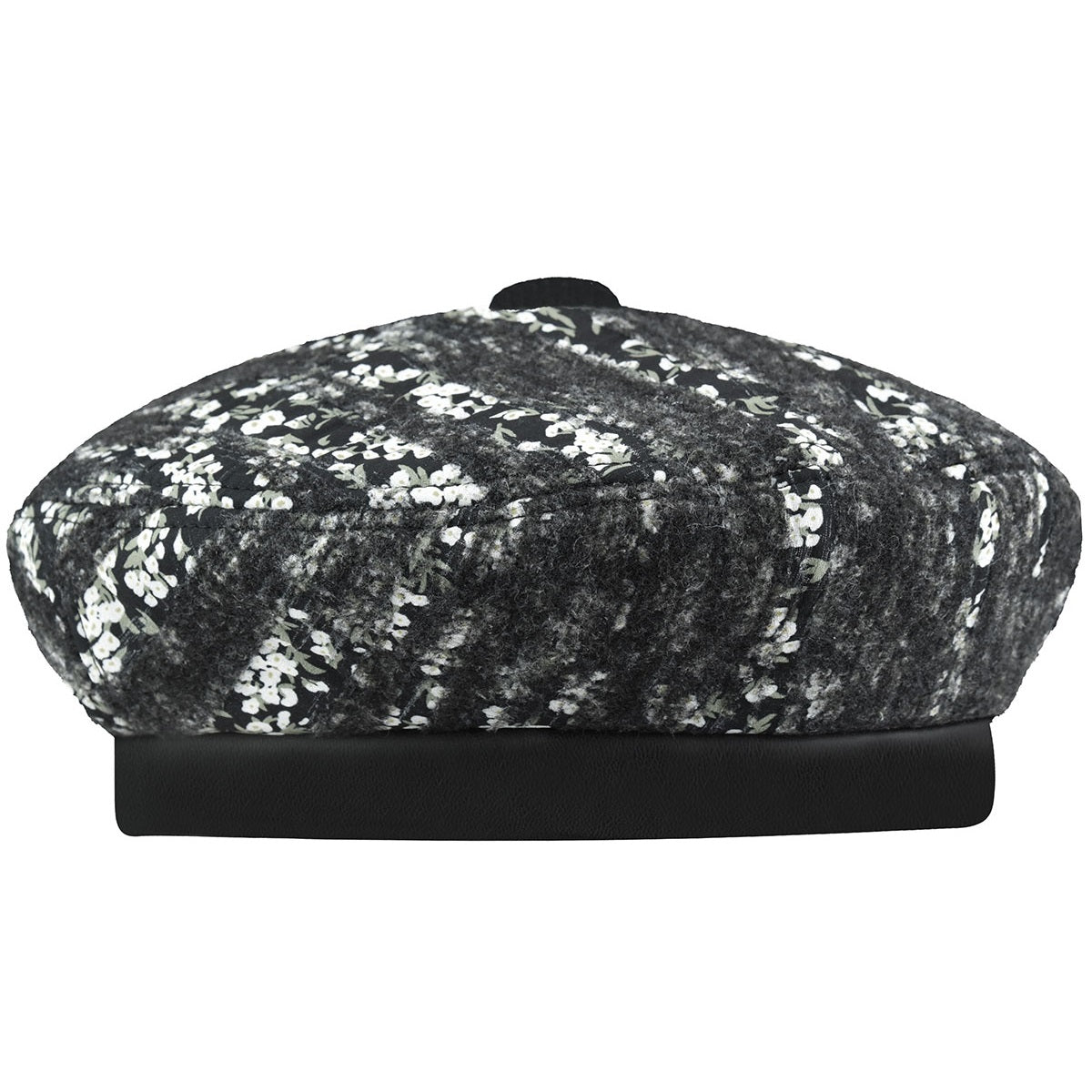 Kangol needlepunch floral beret baskenmütze, Schwarz