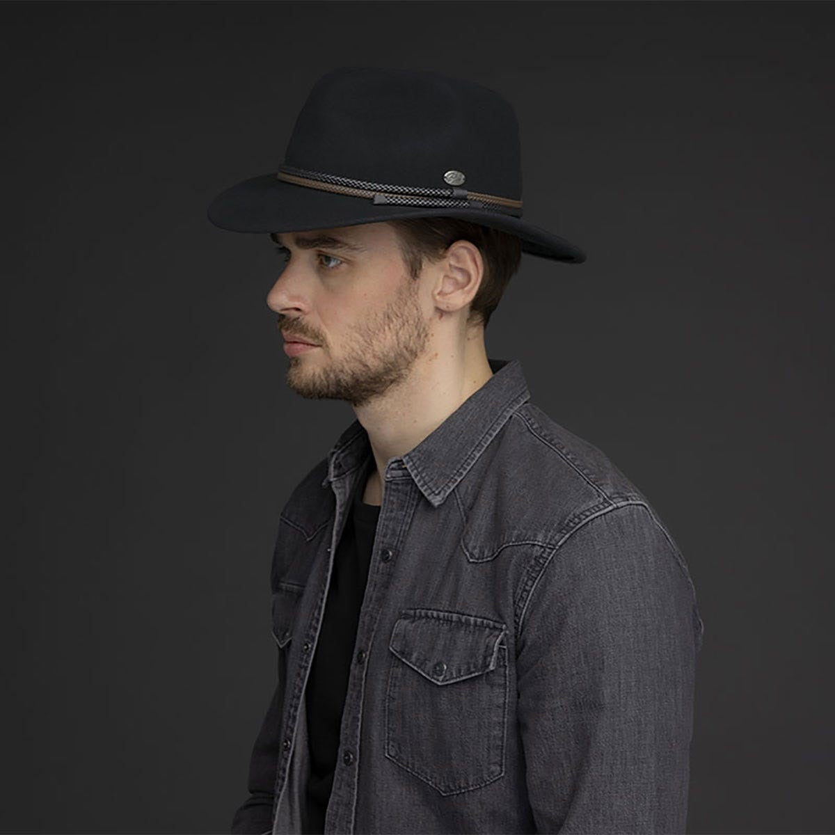 Bailey Nelles Traveller Hut LiteFelt Filzhut, Schwarz