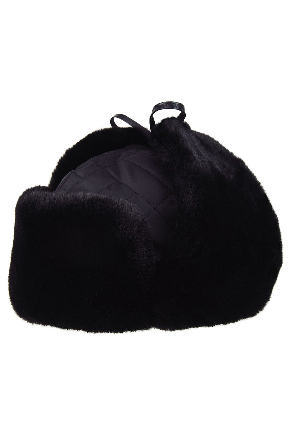 Kangol Quilted Trapper Cap Fellmütze, Schwarz