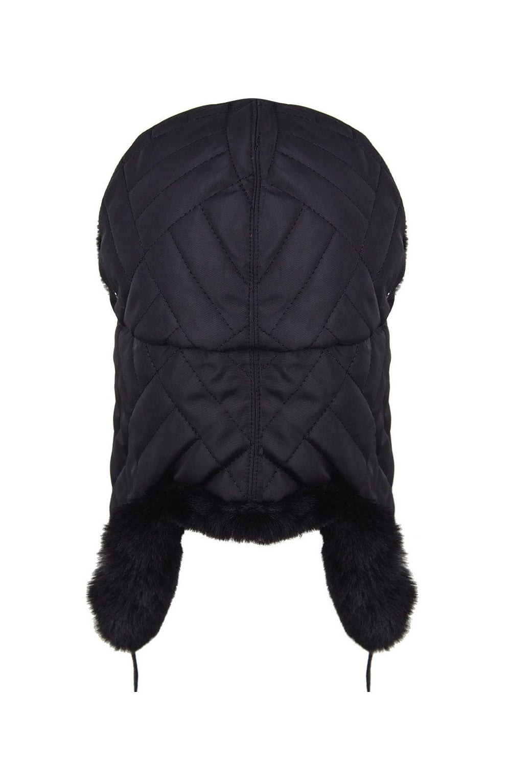 Kangol Quilted Trapper Cap Fellmütze, Schwarz