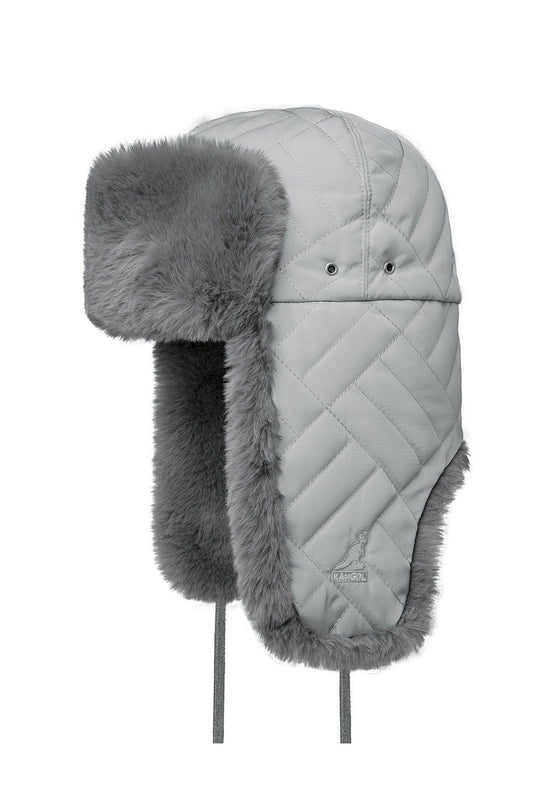 Kangol Quilted Trapper Cap Fellmütze, Grau