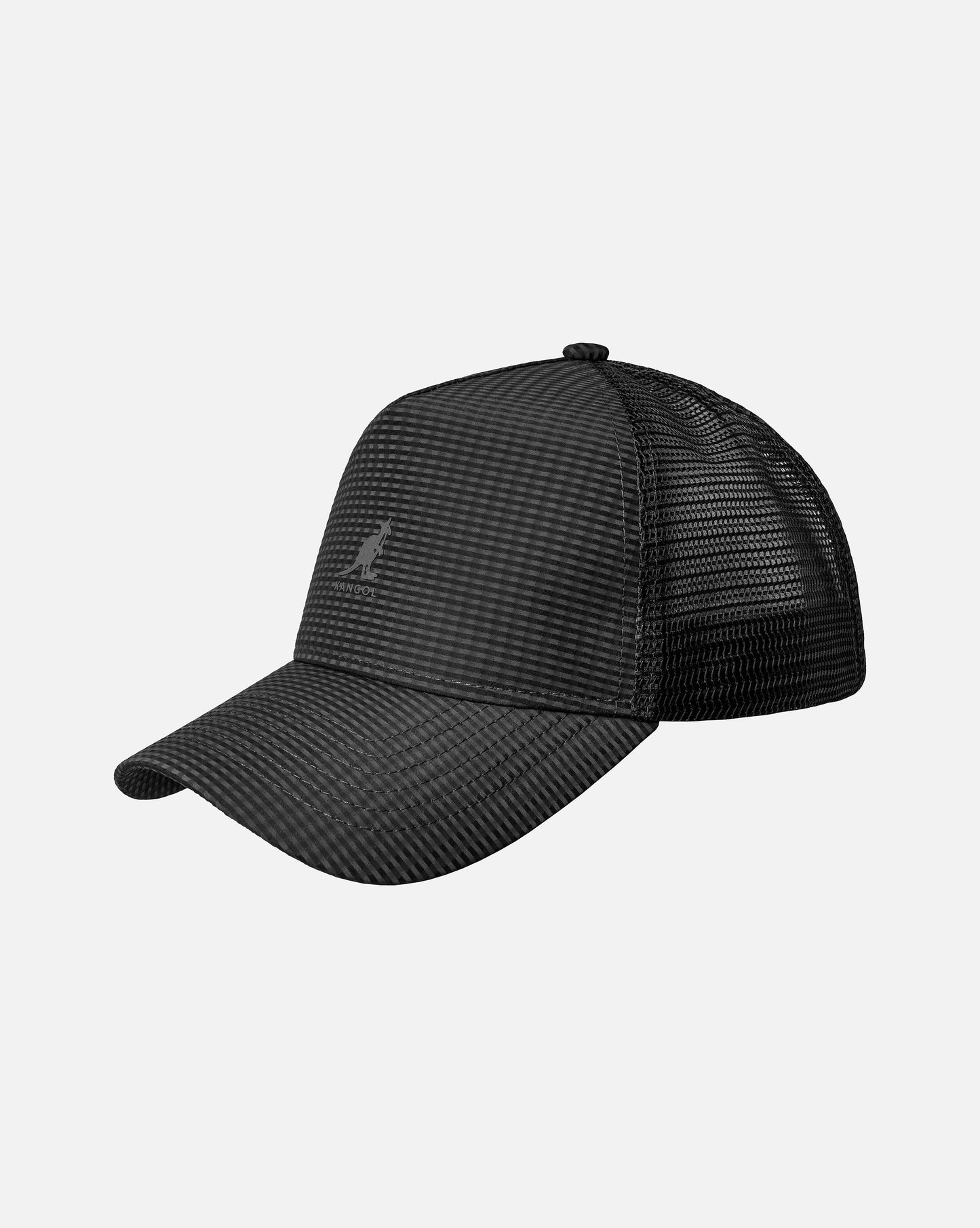 Kangol, seersucker mesh trucker cap, Schwarz