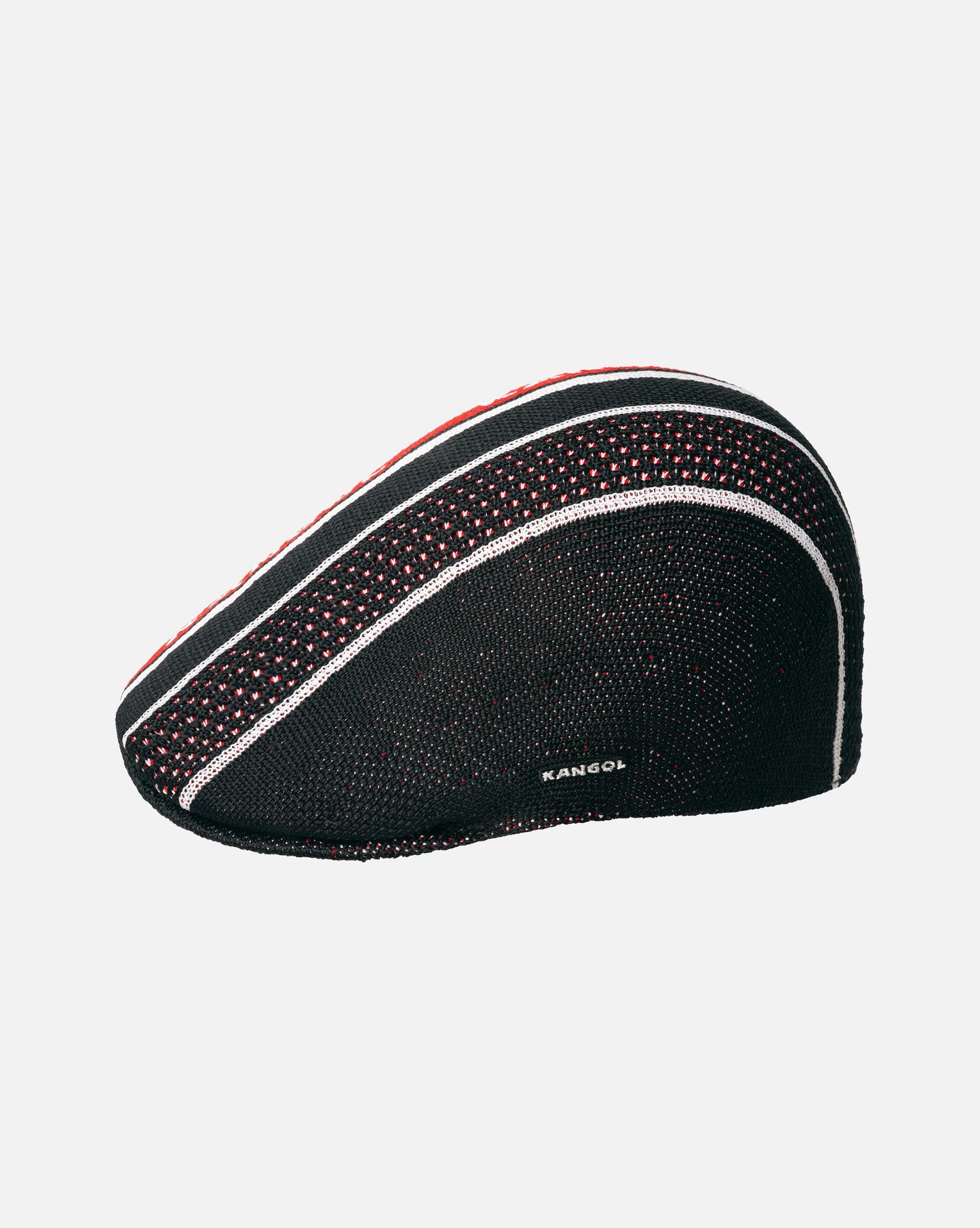 Kangol Tropic Game Stripe 507 flatcap, Schwarz