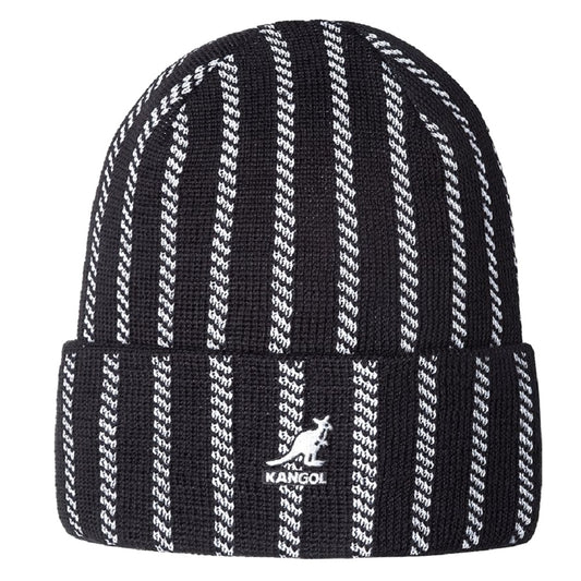 Kangol twist stripe Muetze, Schwarz