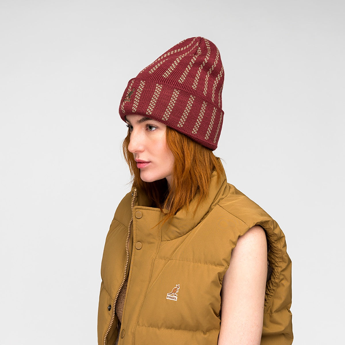 Kangol twist stripe Muetze, Rot