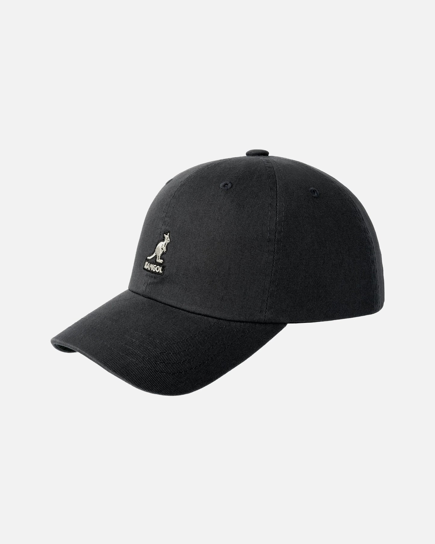 Kangol washed cotton adjustable baseball cap, Schwarz