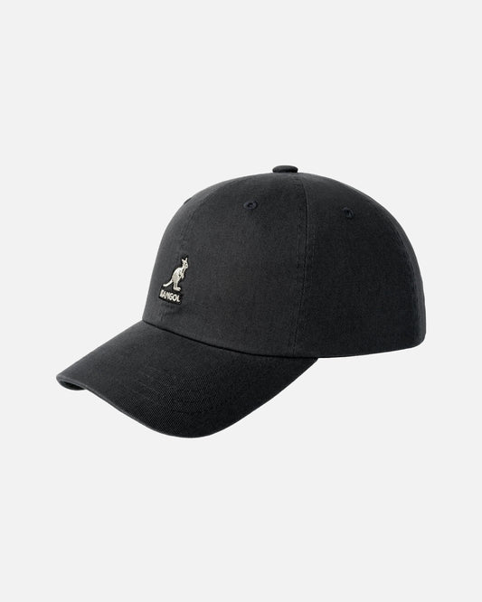Kangol washed cotton adjustable baseball cap, Schwarz