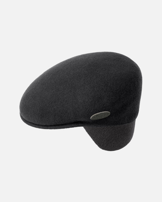 Kangol schiebermütze wolle 504 earlap flatcap, Schwarz