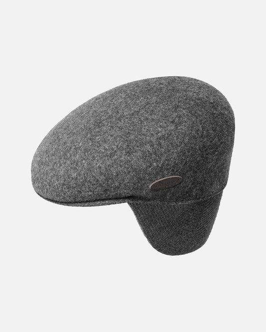 Kangol schiebermütze wolle 504 earlap flatcap, Grau