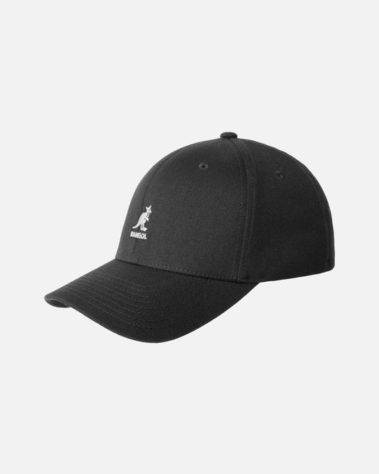 Kangol wool flexfit baseball cap, Schwarz