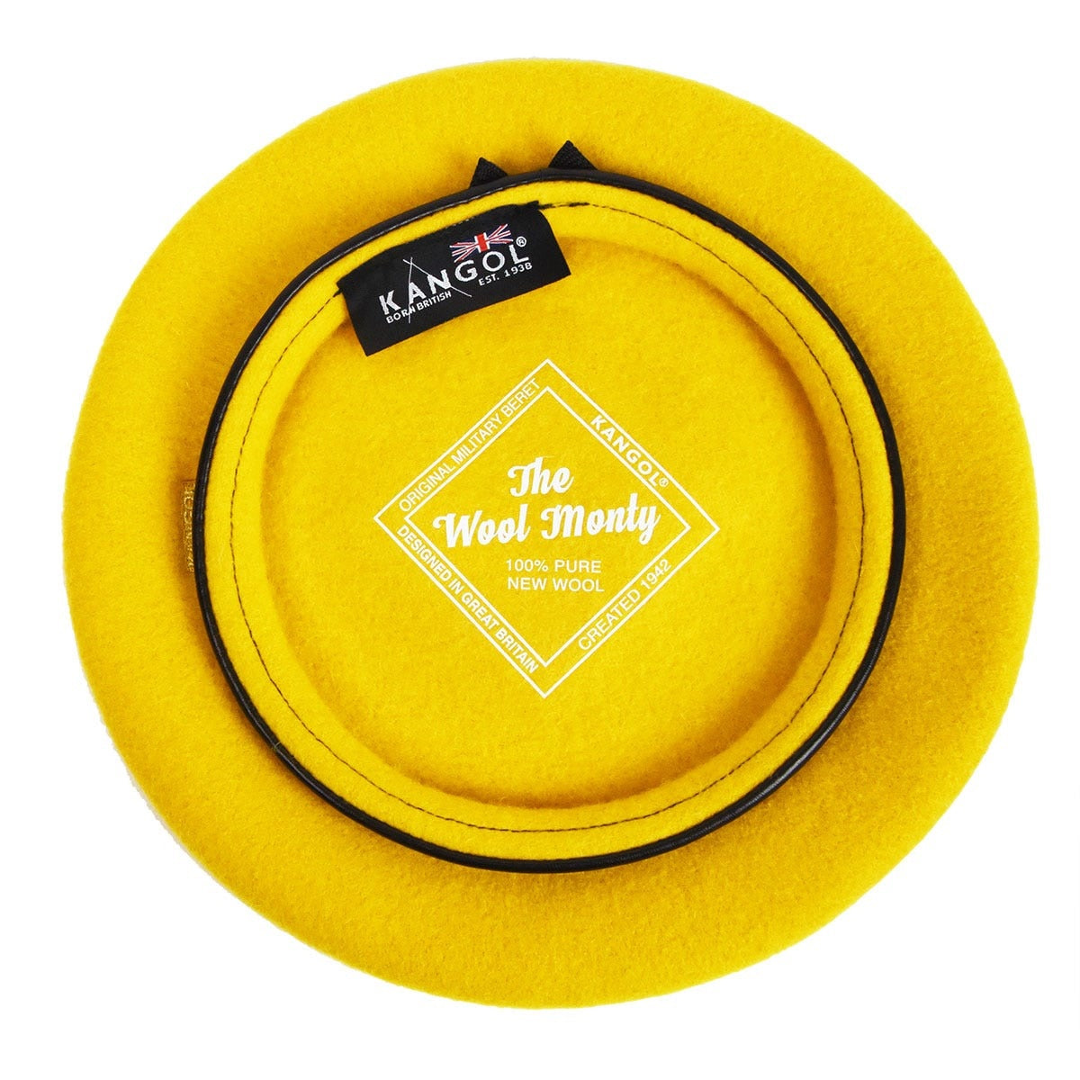 Kangol wool monty beret baskenmütze, Gelb