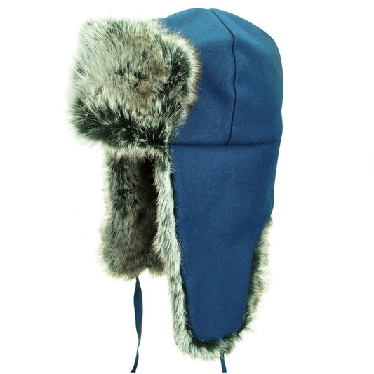 Kangol Ushanka Cap Fellmütze, Blau