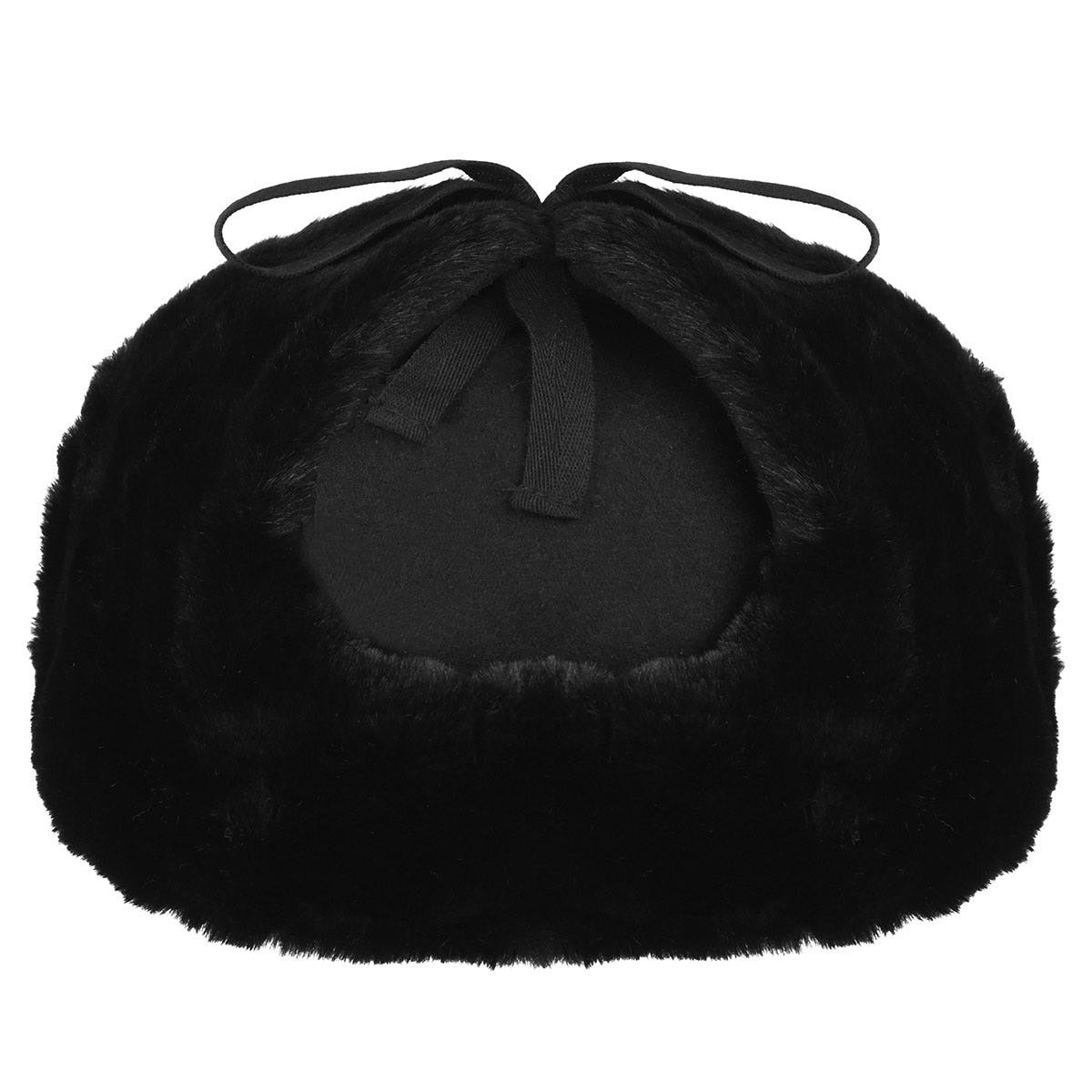 Kangol Ushanka Cap Fellmütze, Schwarz
